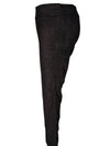 ESTELLE AND FINN DOUBLE SLIT ANKLE PANT - BLACK FAUX SUEDE