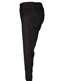 ESTELLE AND FINN DOUBLE SLIT ANKLE PANT - BLACK FAUX SUEDE