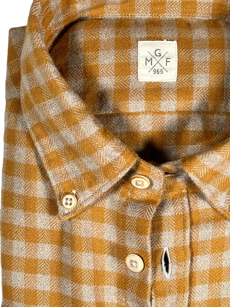 GMF 965 MEN'S SPORT SHIRT - CAMEL/TAN CHECK