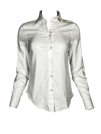 GIANGI NAPOLI WOMEN'S SOFT HERRINGBONE SHIRT - WHITE