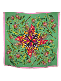 FRANCO FERRARI DOUBLE SIDED SQUARE SILK SCARF - BUTTERFLIES