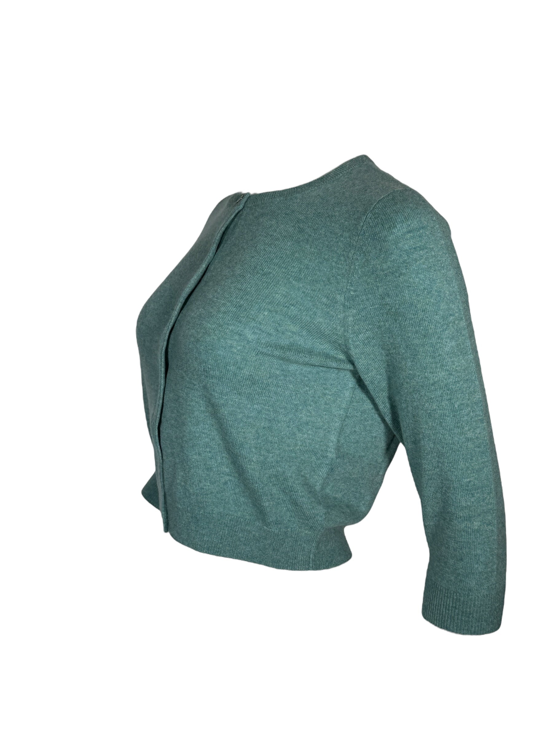 REPEAT CASHMERE CARDIGAN - AQUA