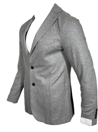 ELEVENTY MEN'S WOOL FLANNEL SPORT JACKET - LIGHT GREY MELANGE