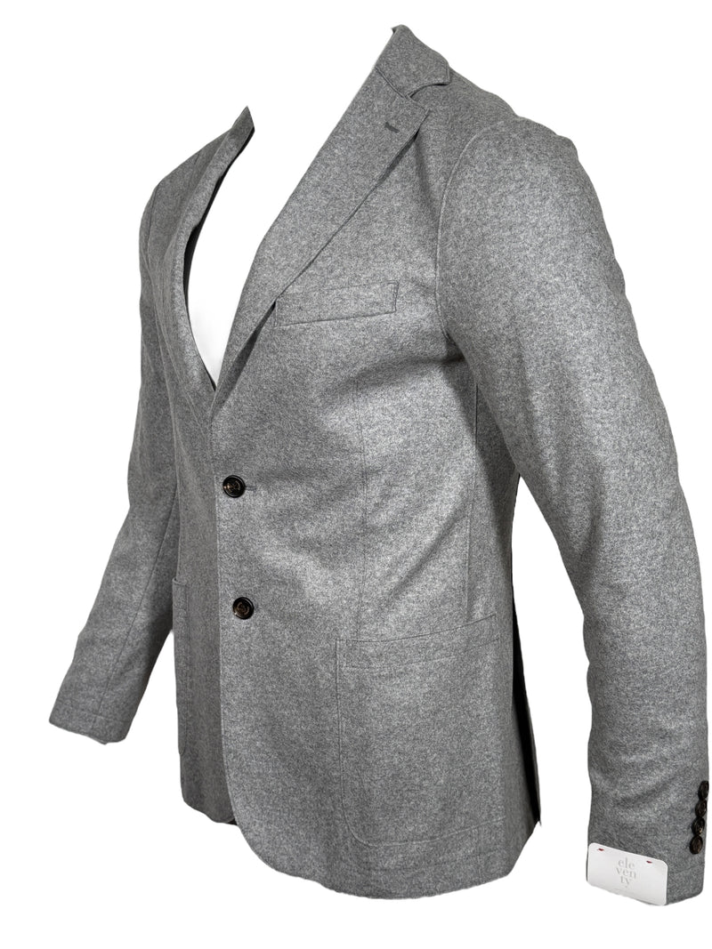 ELEVENTY MEN'S WOOL FLANNEL SPORT JACKET - LIGHT GREY MELANGE