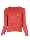 ANNECLAIRE MELANGE CREW SWEATER - CORAL
