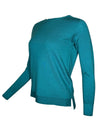 AROVESCIO ROUND NECK RIB SWEATER - MALDIVE