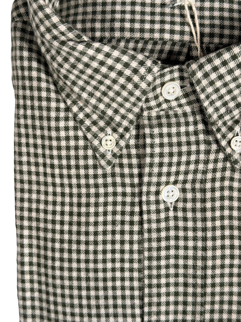 HARTFORD MEN'S CASUAL GINGHAM SHIRT - GREEN & IVORY