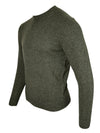 ALAN PAINE KINNADIE SHETLAND CREW SWEATER - MOORLAND