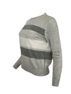 D.EXTERIOR WIDE STRIPE SWEATER - GREY MIX