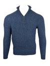 FIORONI CASHMERE MEN'S VANISSE 1/4 ZIP SWEATER - JEANS