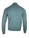 FIORONI CASHMERE QUARTER ZIP SWEATER - TEAL MARL