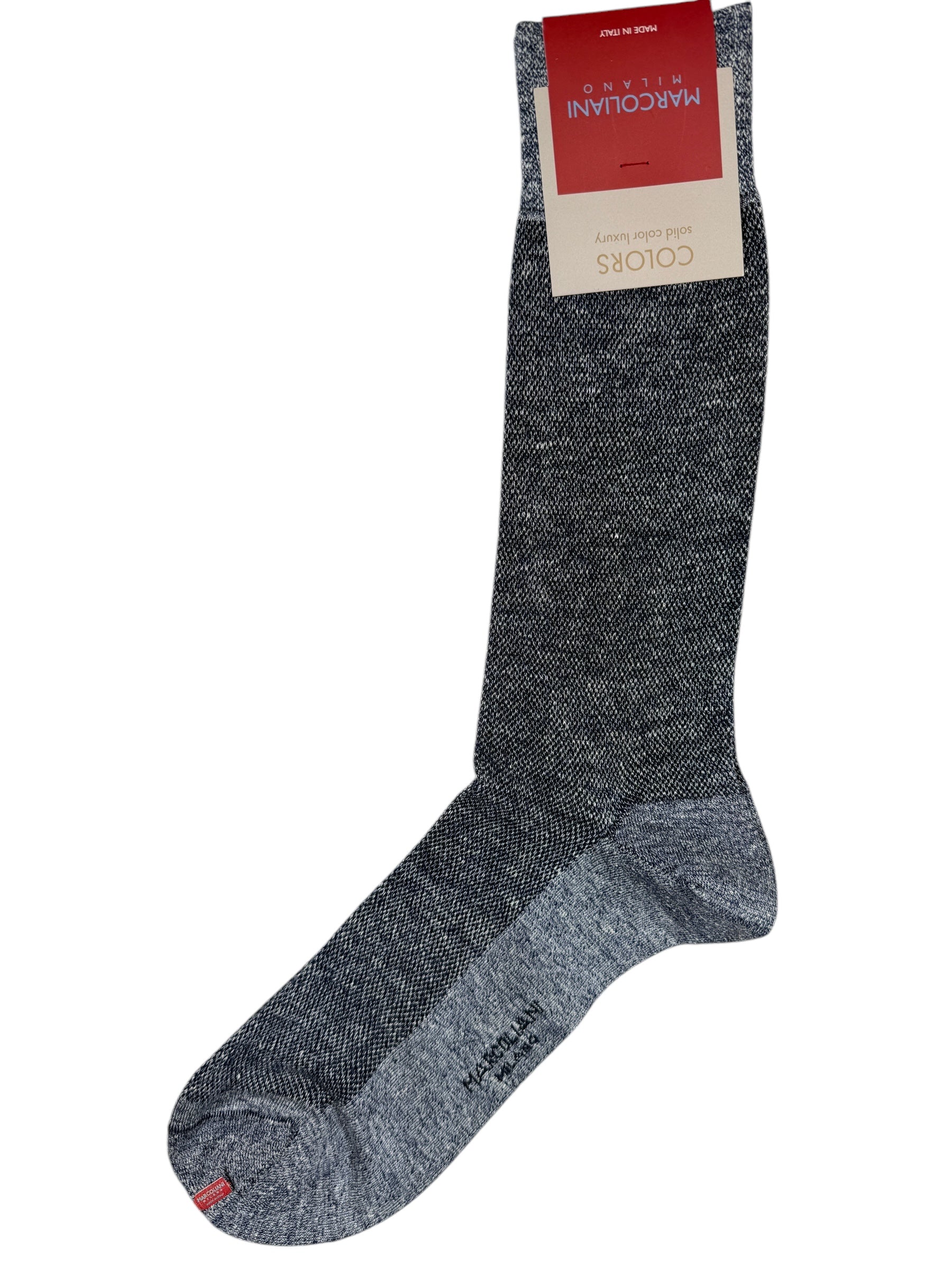 MARCOLIANI LINEN & COTTON PIQUE SOCK - MARINA BLUE