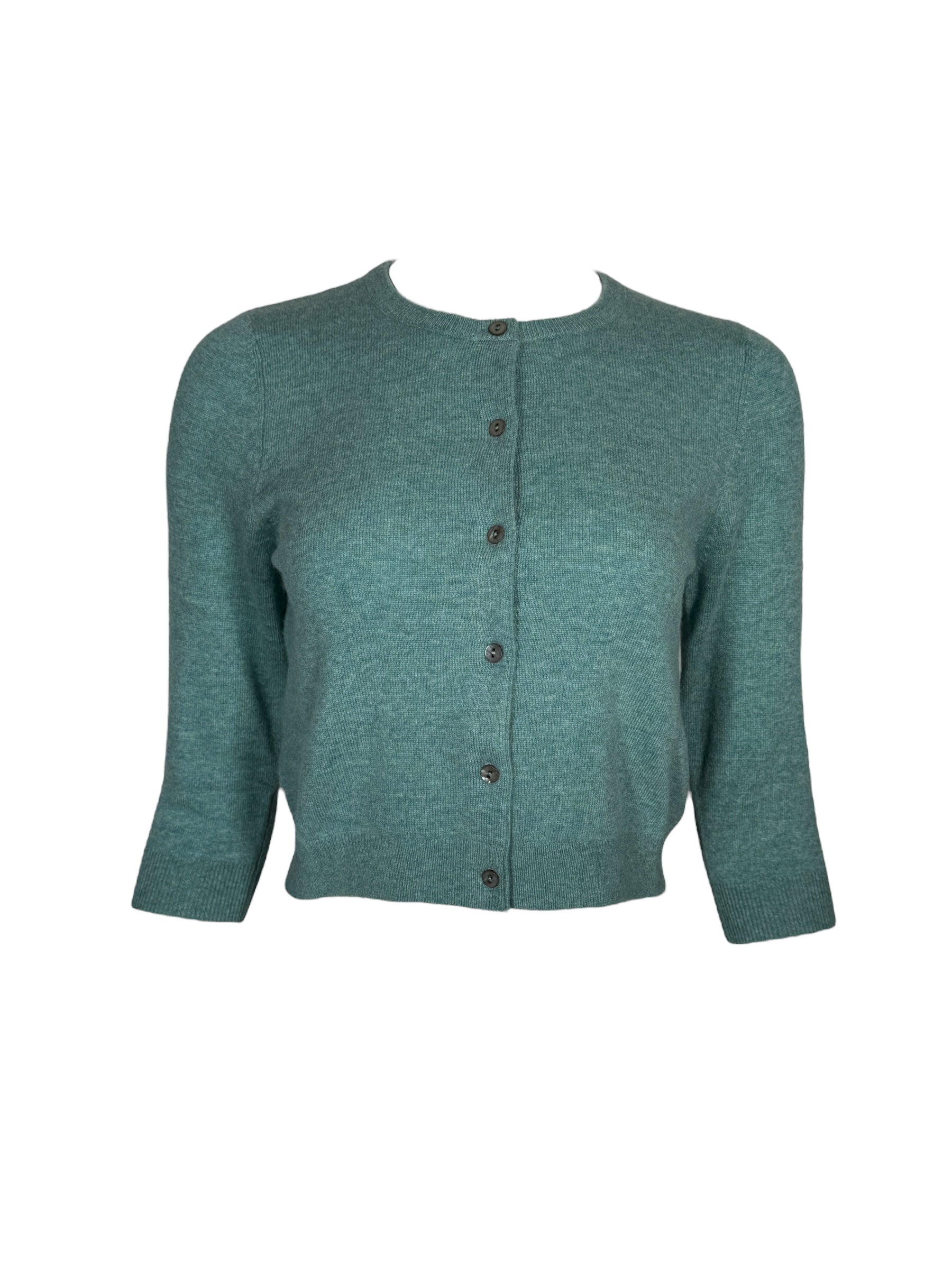 REPEAT CASHMERE CARDIGAN - AQUA
