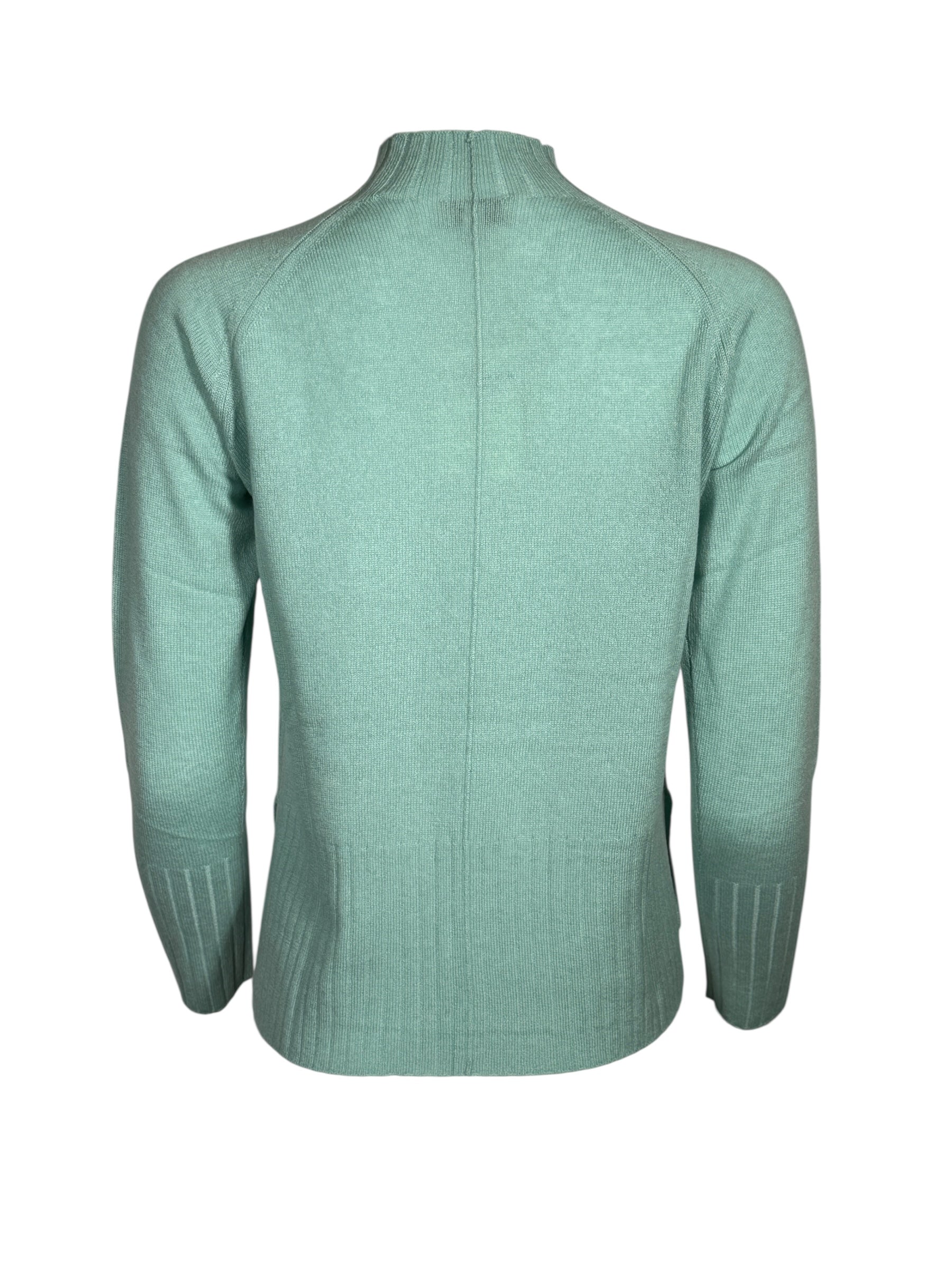 KINROSS HI LOW RIB TRIM FUNNEL SWEATER - SPA