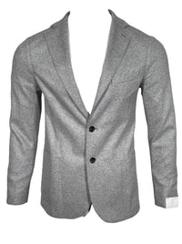 ELEVENTY MEN'S WOOL FLANNEL SPORT JACKET - LIGHT GREY MELANGE