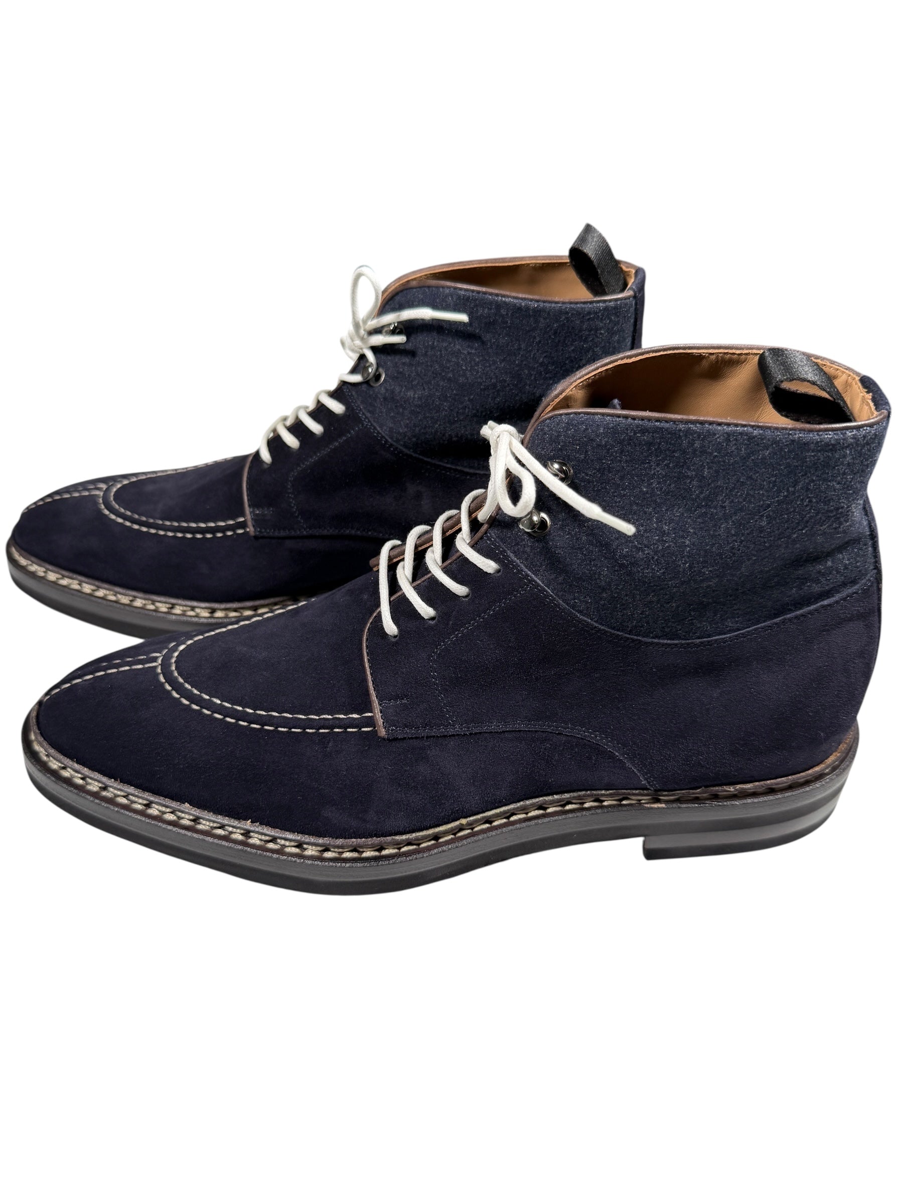 CASTORI MEN'S FELT & VELOUR BOOT - NAVY