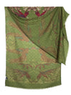 CALABRESE 1924 DOUBLE FACE WOOL SCARF - GREEN PHOENIX