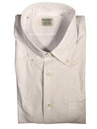 MAZZARELLI SPORT SHIRT - SOLID WHITE FINE OXFORD