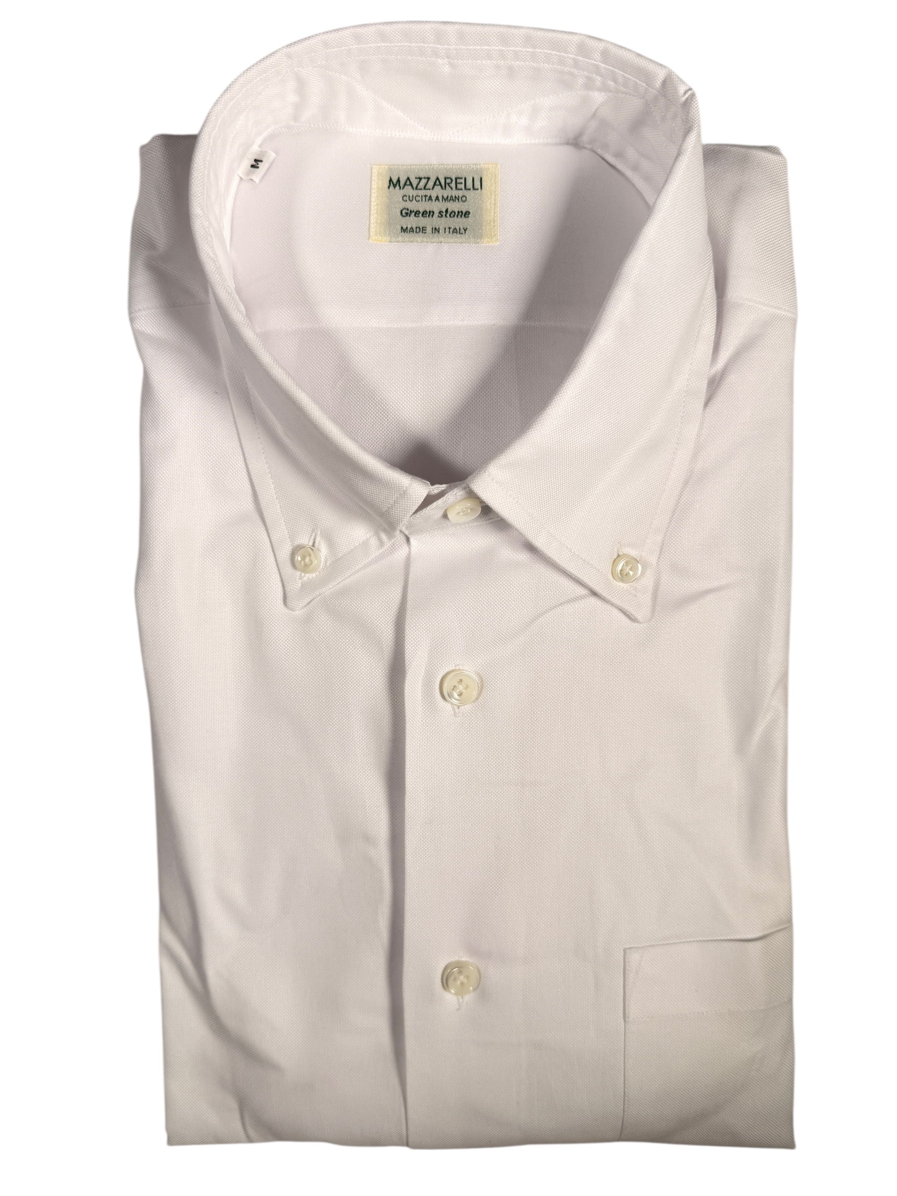 MAZZARELLI SPORT SHIRT - SOLID WHITE FINE OXFORD