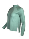 KINROSS HI LOW RIB TRIM FUNNEL SWEATER - SPA