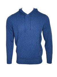 ALAN PAINE FELTON CASHMERE HOODED SWEATER - DENIM