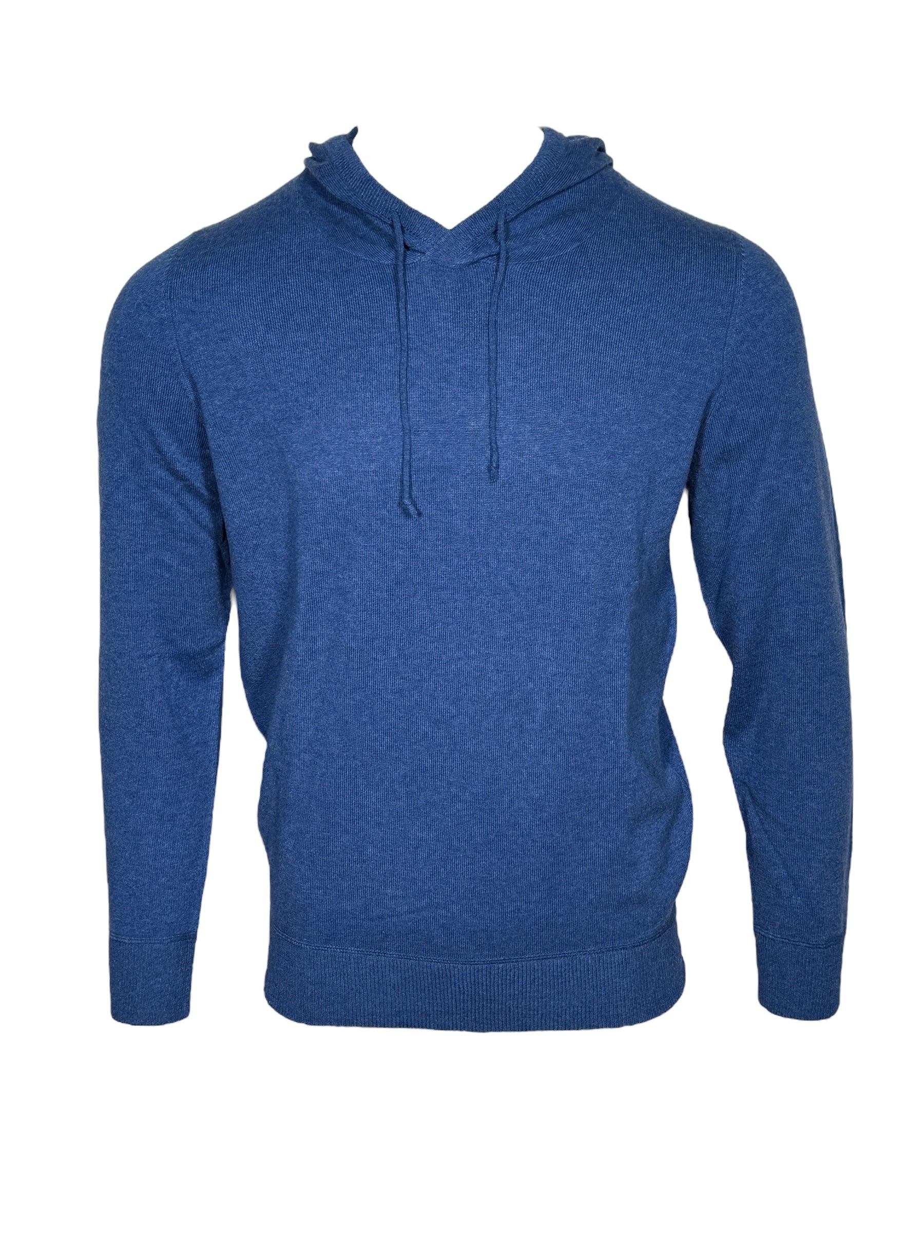 ALAN PAINE FELTON CASHMERE HOODED SWEATER - DENIM