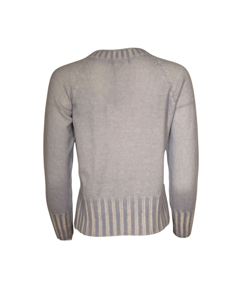 AROVESCIO ROUND NECK OVERDYE SWEATER - ARTIC
