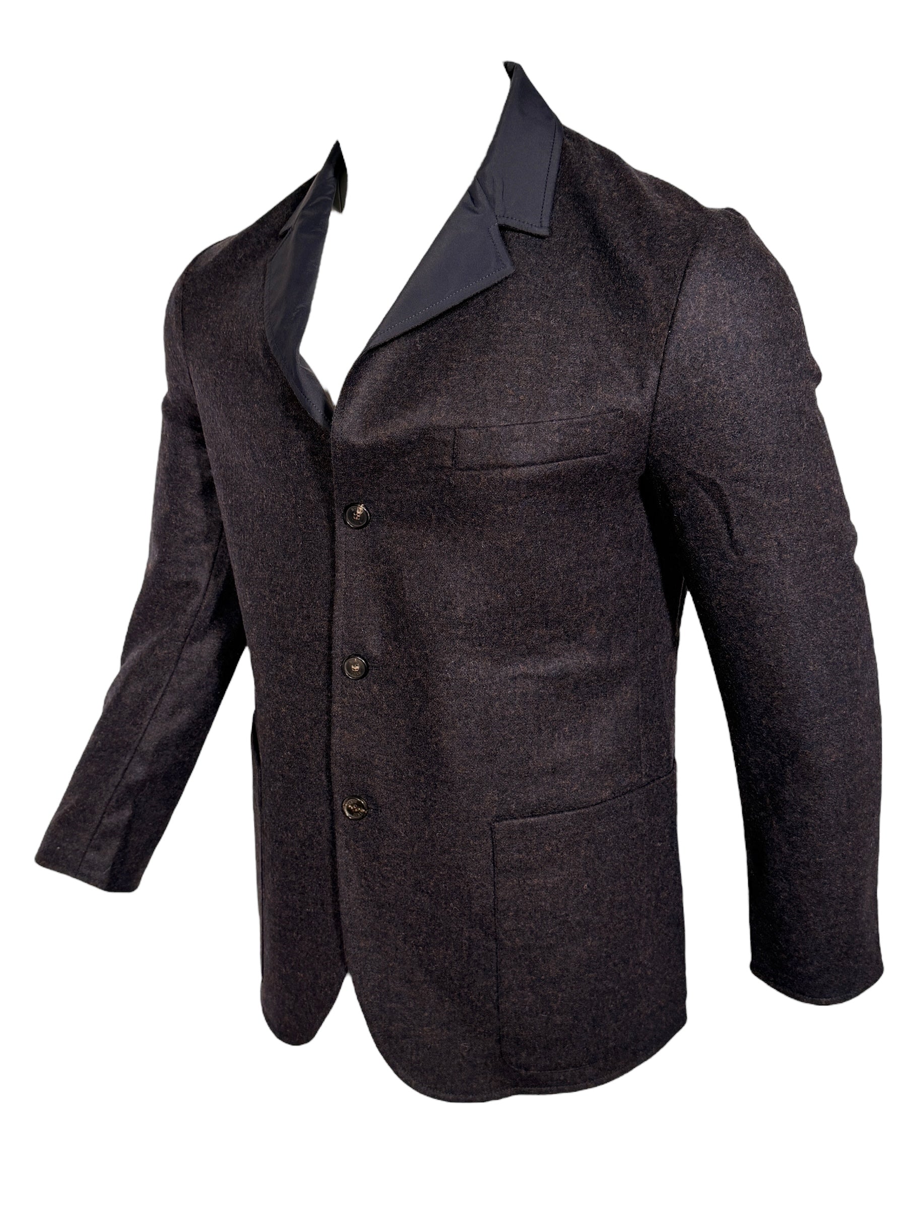 MANTO REVERSIBLE SPORT TO FIELD JACKET - NAVY & BROWN MIX