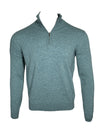 FIORONI CASHMERE QUARTER ZIP SWEATER - TEAL MARL