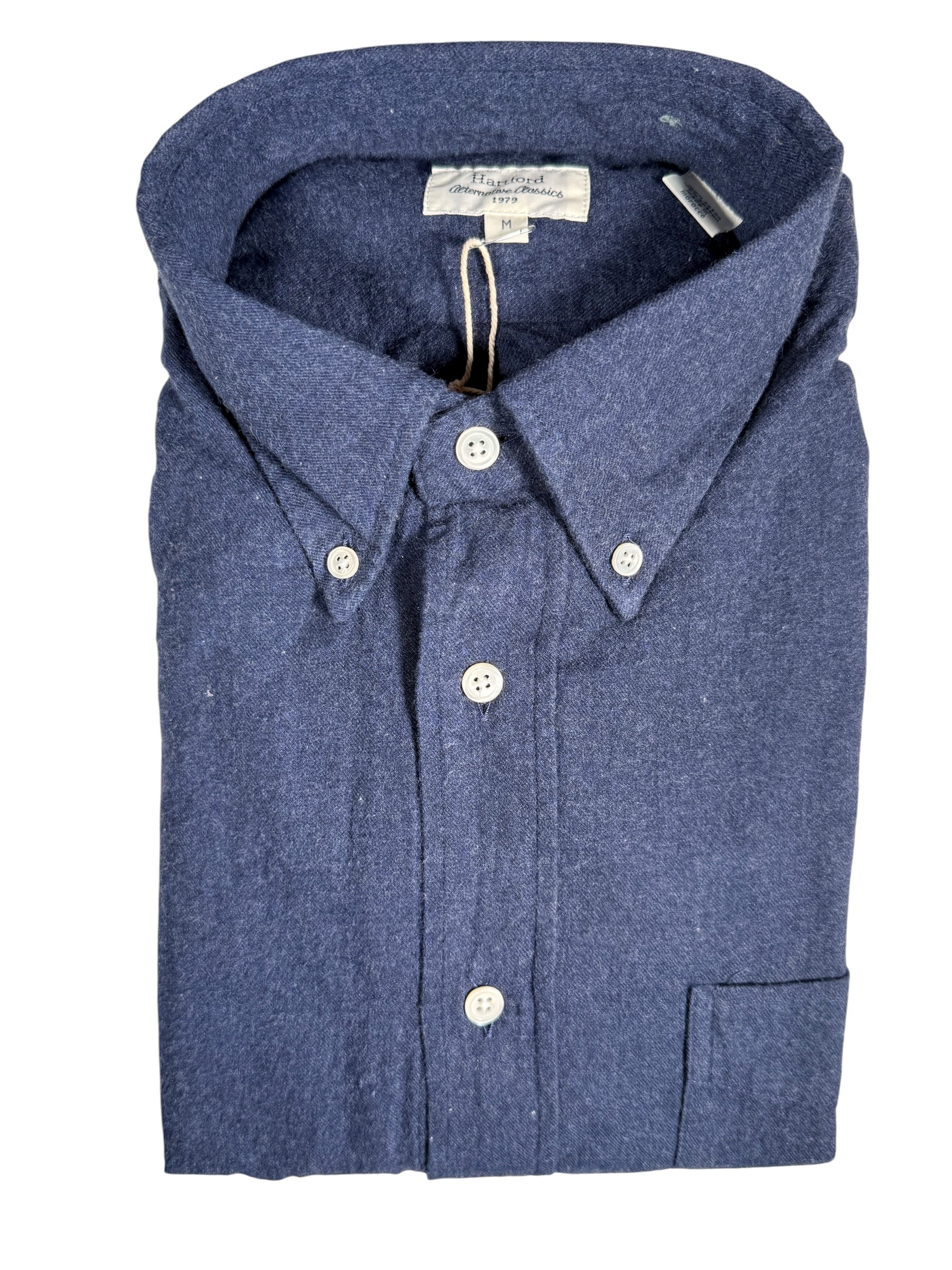 HARTFORD MEN'S CASUAL FLANNEL SHIRT - NAVY