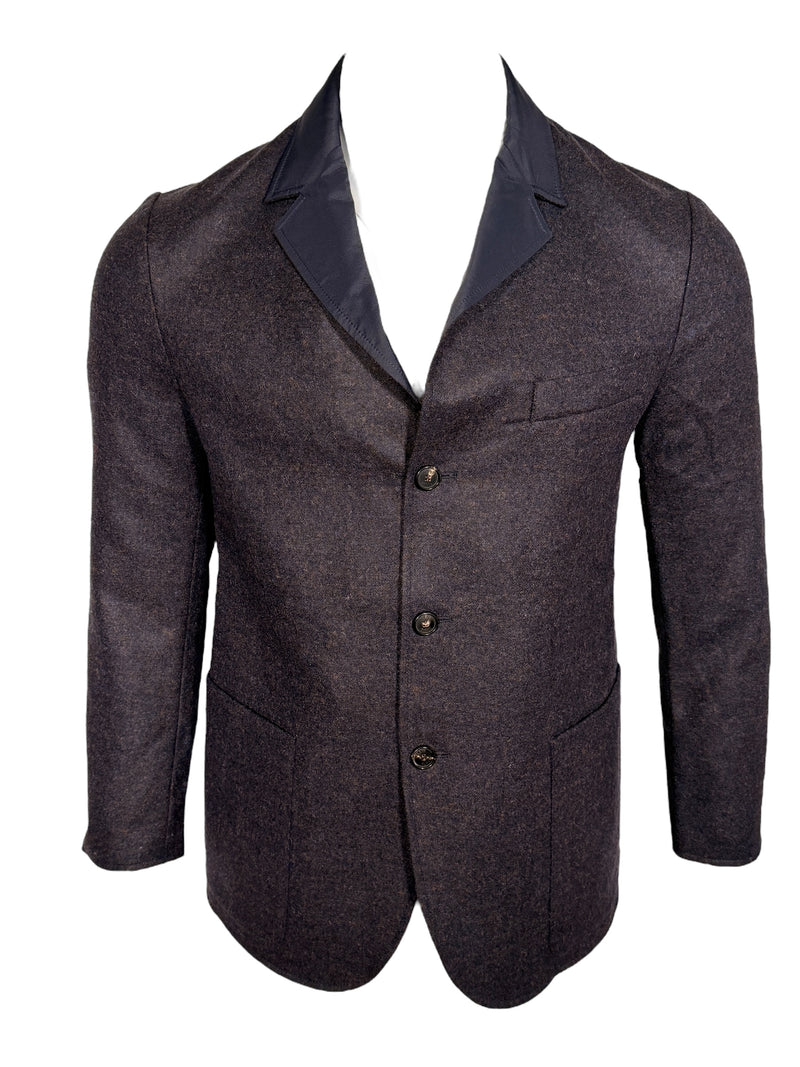 MANTO REVERSIBLE SPORT TO FIELD JACKET - NAVY & BROWN MIX