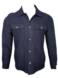 ELEVENTY MEN'S POCKET SHIRT JACKET - DARK ROYAL BLUE