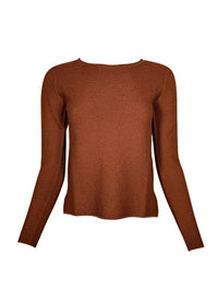 AROVESCIO ROUND NECK SWEATER - COGNAC