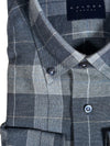 CALDER CARMEL MEN'S SHIRT - NAVY BLUE DOUBLE BRUSHED EXPLODED PLAID