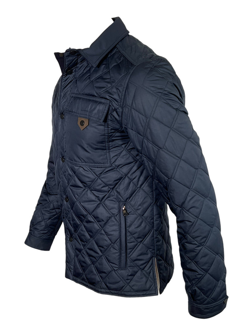 WATERVILLE QUILTED SHIRT JACKET - NAVY