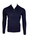 ALAN PAINE CAIRNS 1/4 ZIP SWEATER - DARK NAVY