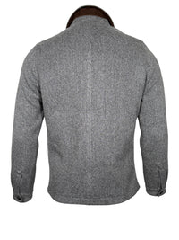 MANTO KNIT CASHMERE BLEND OVERSHIRT JACKET - GREY MARL