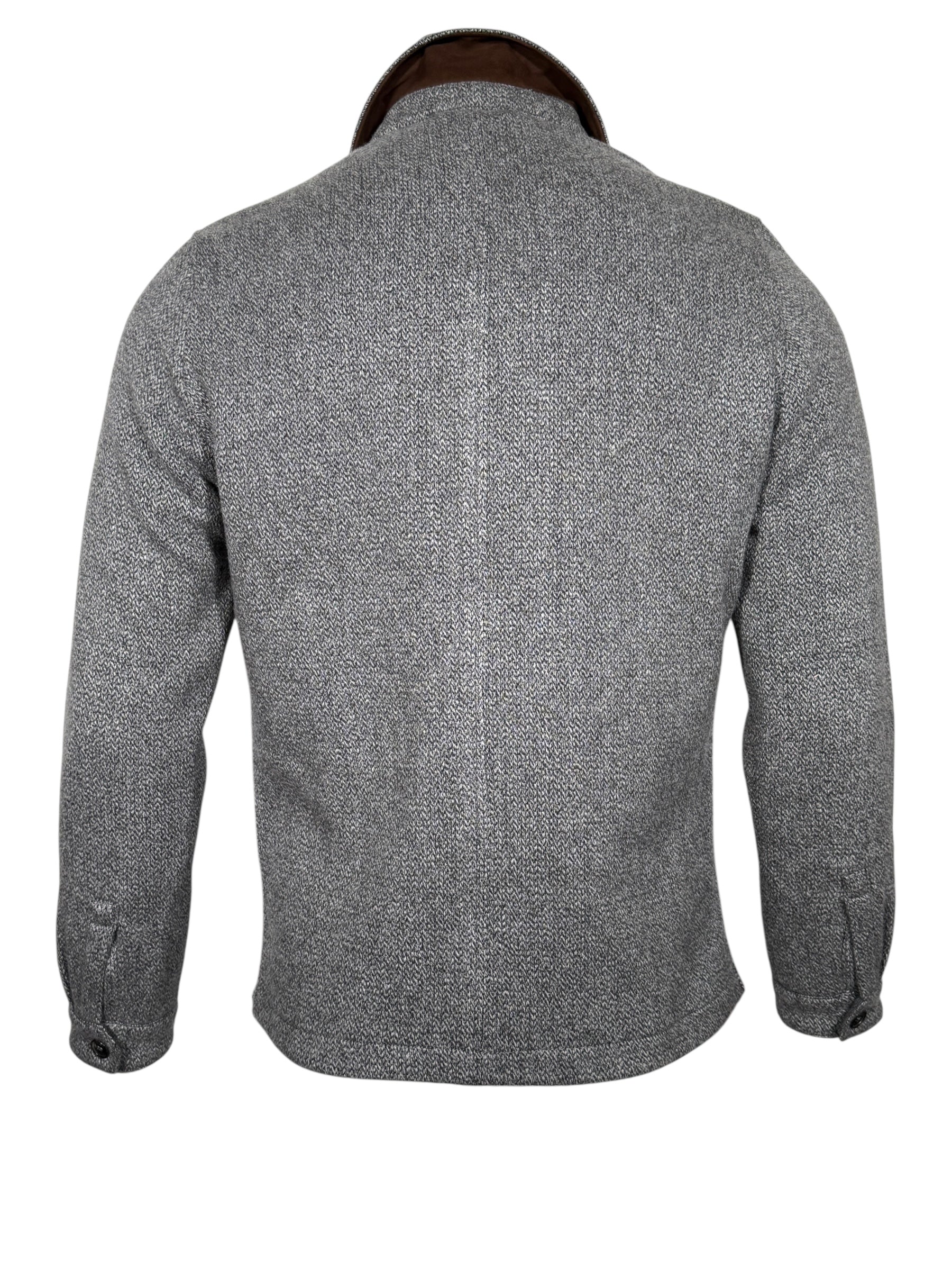 MANTO KNIT CASHMERE BLEND OVERSHIRT JACKET - GREY MARL