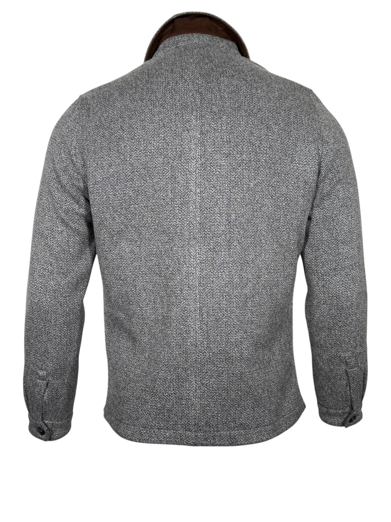 MANTO KNIT CASHMERE BLEND OVERSHIRT JACKET - GREY MARL