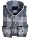 CALDER CARMEL MEN'S SHIRT - NAVY BLUE DOUBLE BRUSHED EXPLODED PLAID