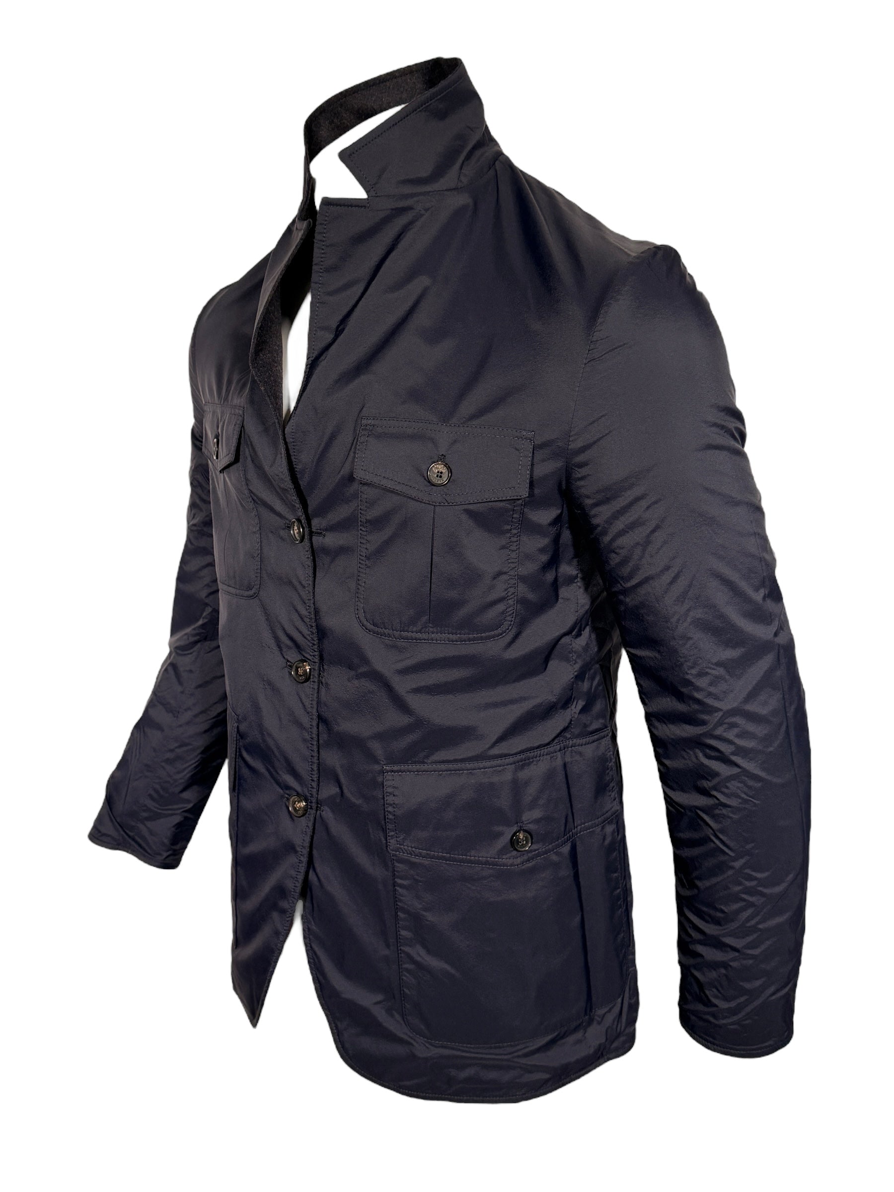 MANTO REVERSIBLE SPORT TO FIELD JACKET - NAVY & BROWN MIX