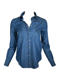 GIANGI NAPOLI WOMEN'S WESTERN DENIM SHIRT - DARK BLUE