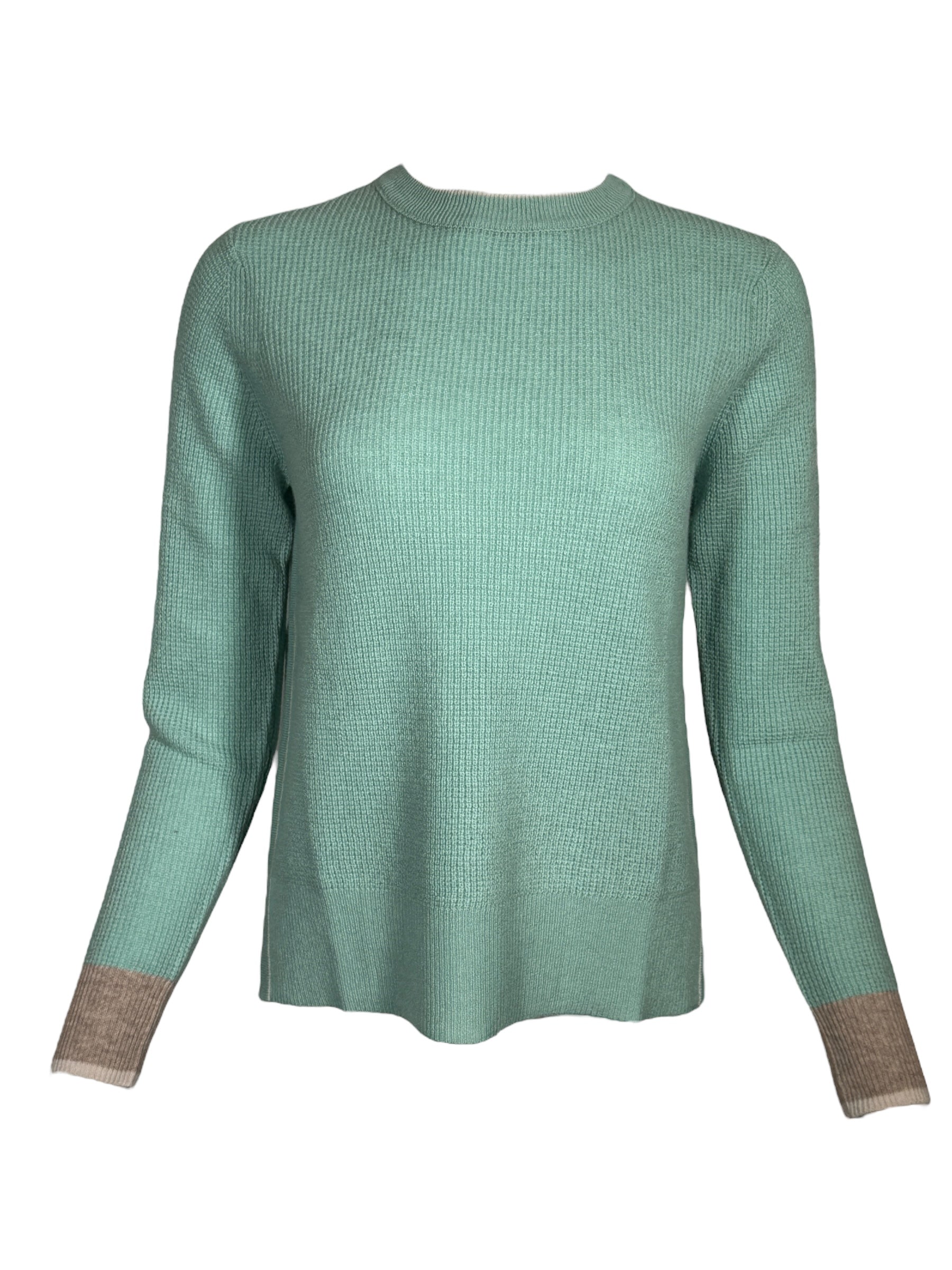 KINROSS THERMAL TIPPED CREW SWEATER - SPA