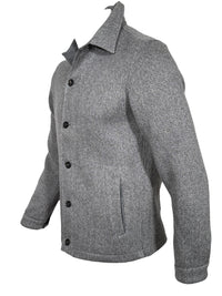 MANTO KNIT CASHMERE BLEND OVERSHIRT JACKET - GREY MARL