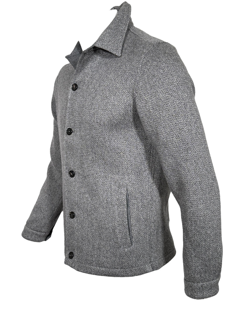 MANTO KNIT CASHMERE BLEND OVERSHIRT JACKET - GREY MARL