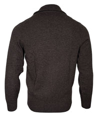 ALAN PAINE BALLATER 1/4 ZIP SWEATER - COCOA