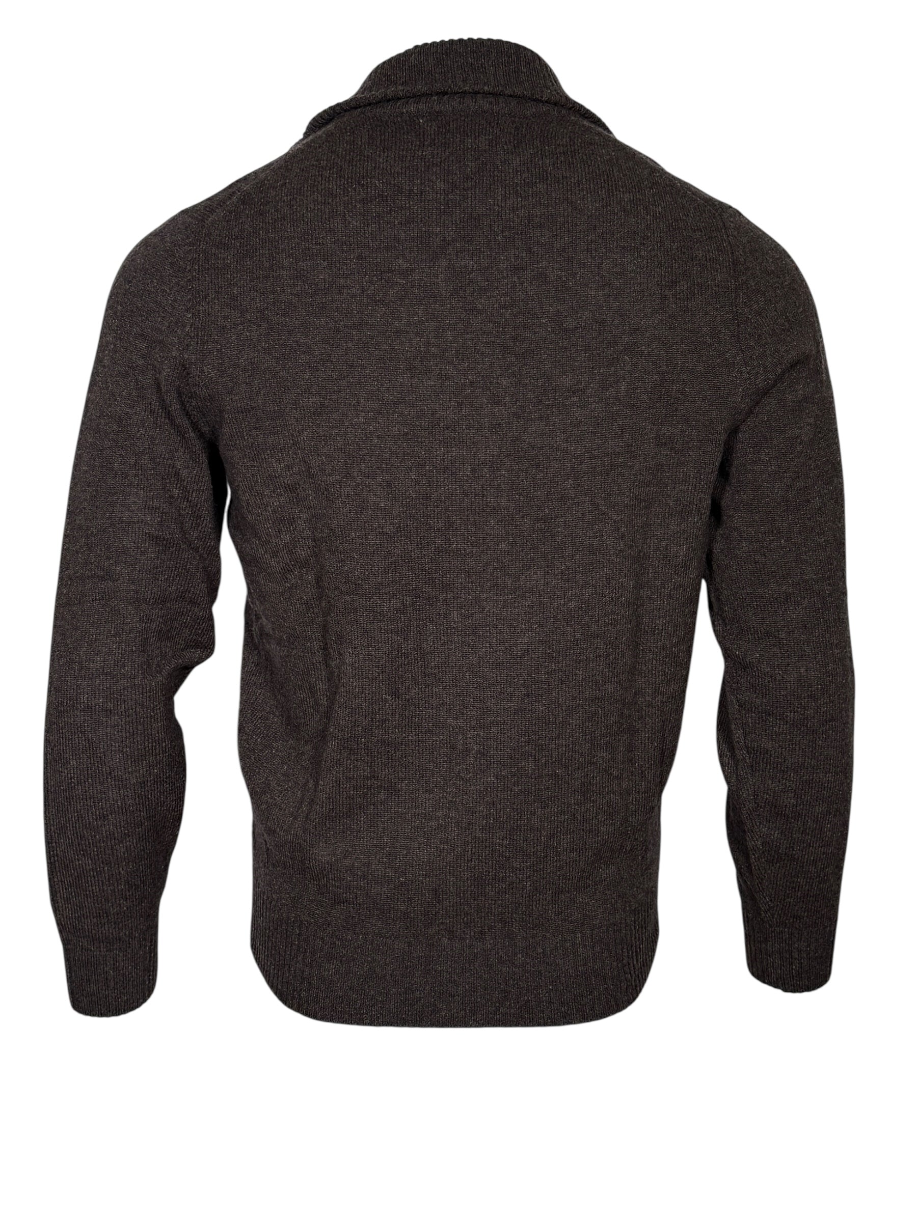 ALAN PAINE BALLATER 1/4 ZIP SWEATER - COCOA