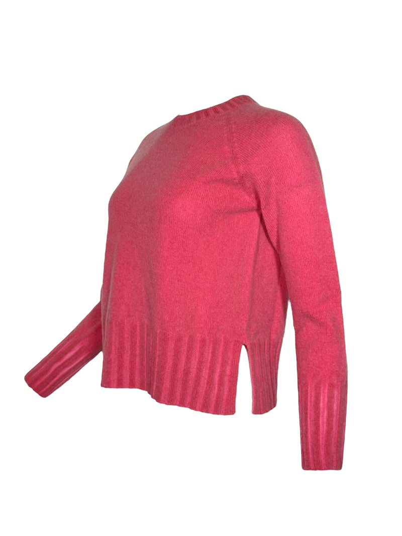 AROVESCIO ROUND NECK OVERDYE SWEATER - LIPSTICK