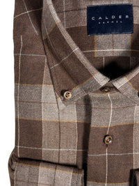 CALDER CARMEL MEN'S SHIRT - ESPRESSO DOUBLE BRUSHED EXPLODED PLAID