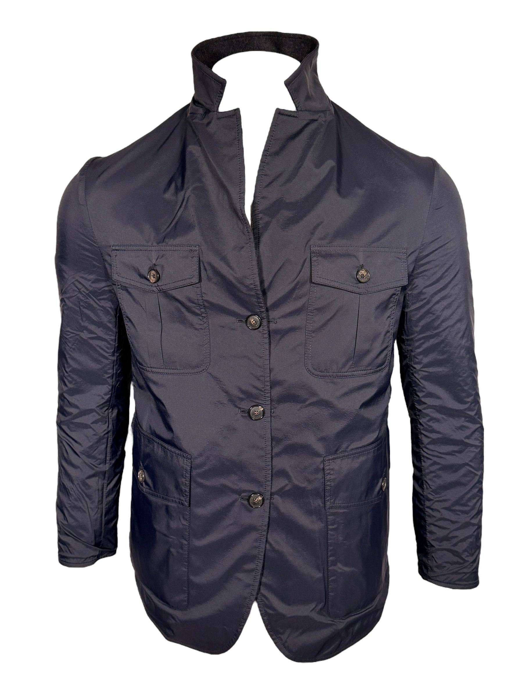MANTO REVERSIBLE SPORT TO FIELD JACKET - NAVY & BROWN MIX